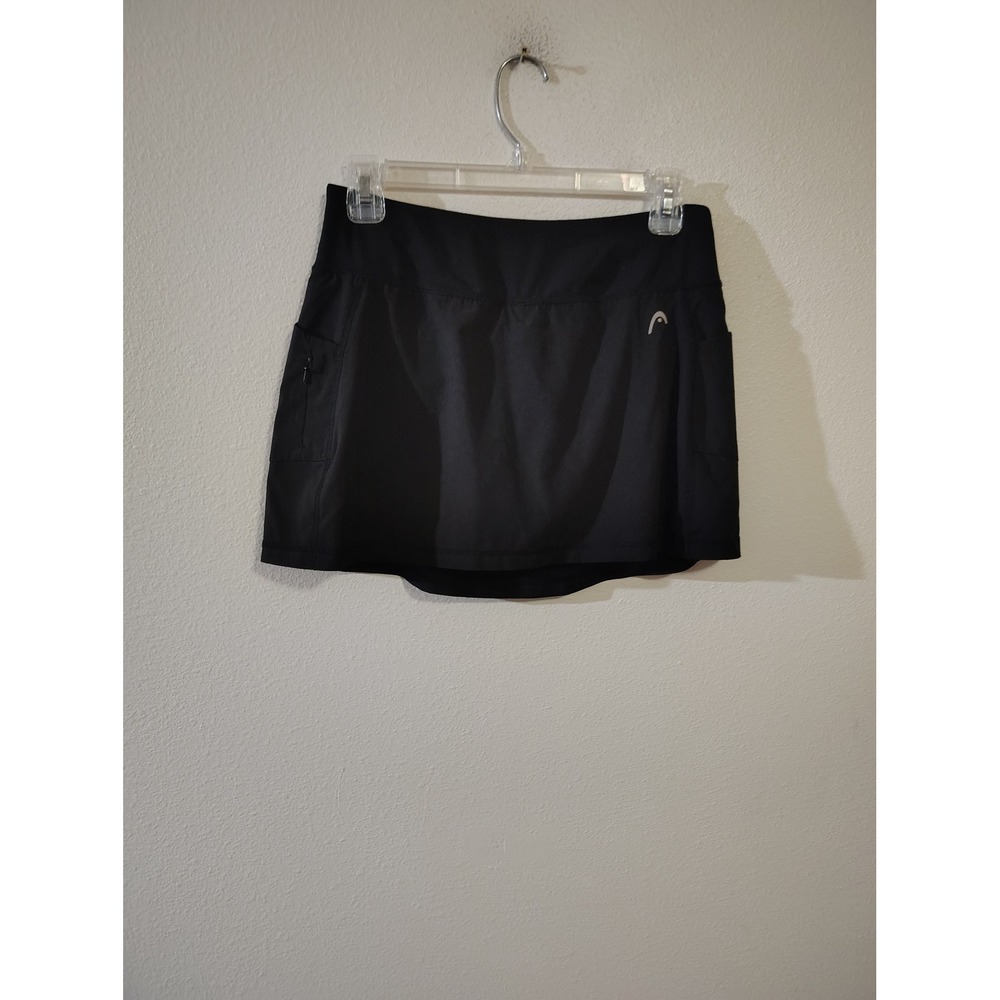 Head Womens Black Athletic Skort Pockets Tennis Golf Running Skirt Small